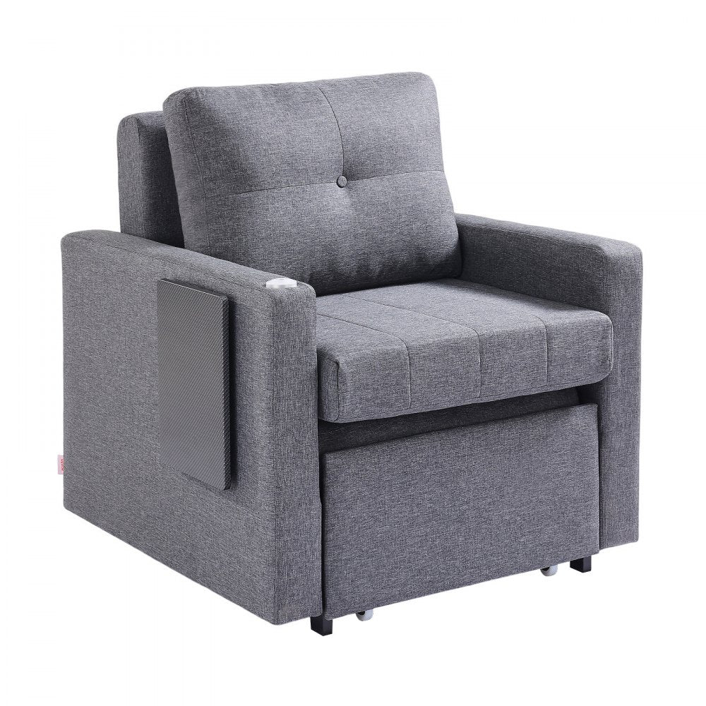 VEVOR Sleeper Sofa Bed with Side Pocket Pillow Desk Board 5 Adjustable Backrest