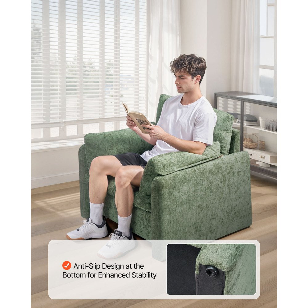 VEVOR Green Accent Chair with Armrests Single Fabric Armchair for Home Office