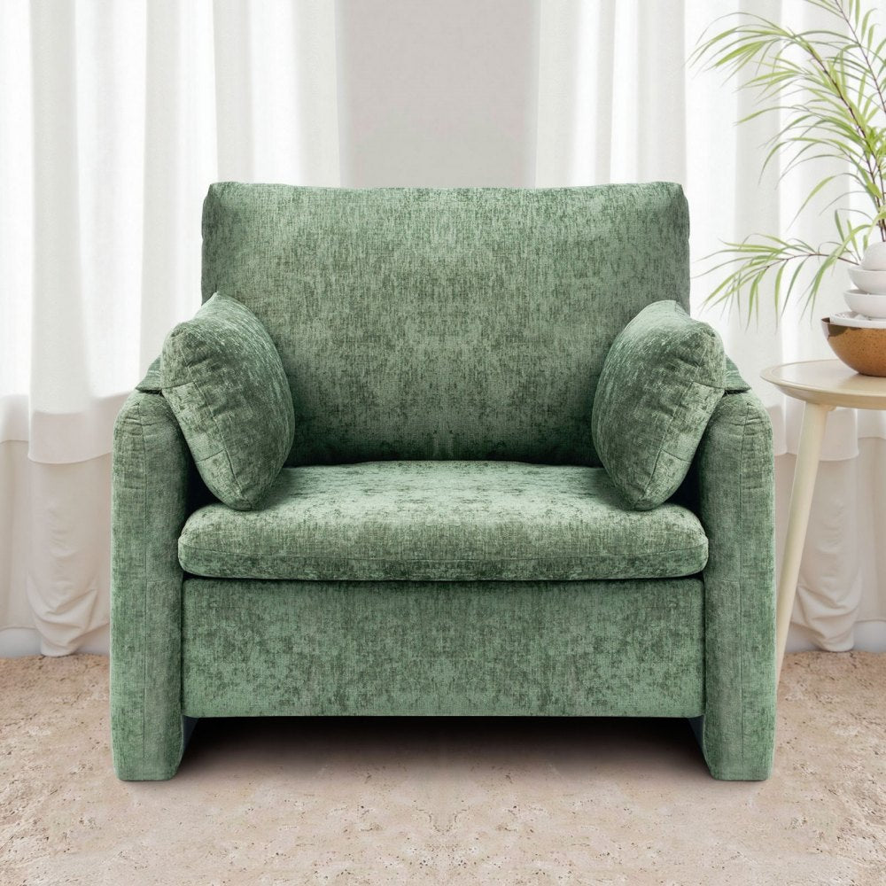 VEVOR Green Accent Chair with Armrests Single Fabric Armchair for Home Office