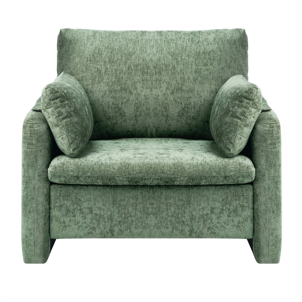 VEVOR Green Accent Chair with Armrests Single Fabric Armchair for Home Office