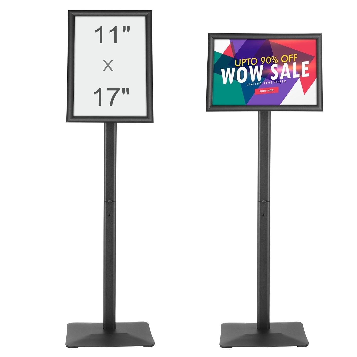 Adjustable Pedestal Poster Stand with Metal Base - Holds 420 x 297 mm Posters