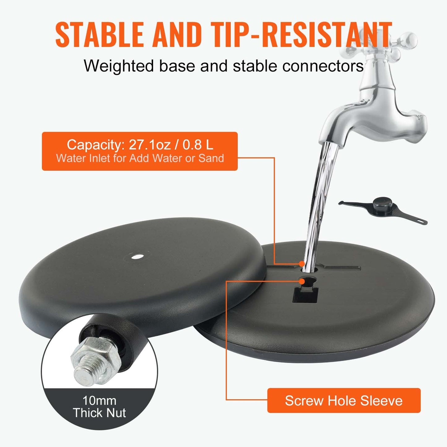 Adjustable Pedestal Sign Holder with Stable Base for Indoor/Outdoor Display