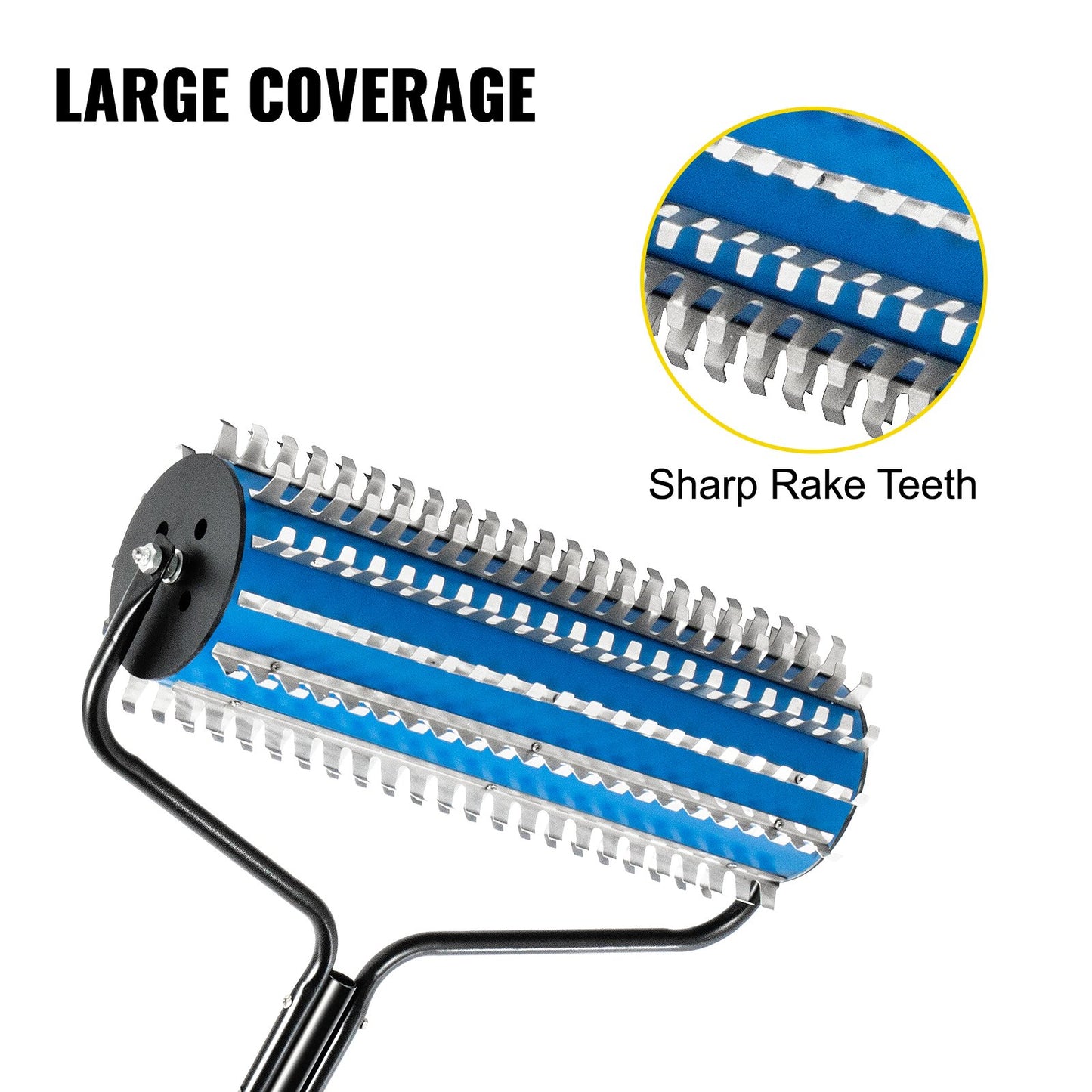 VEVOR Roller Weed Rake, 12 ft Lake Weed Cutter, Clean Aquatic Weeds Muck Silt Lake