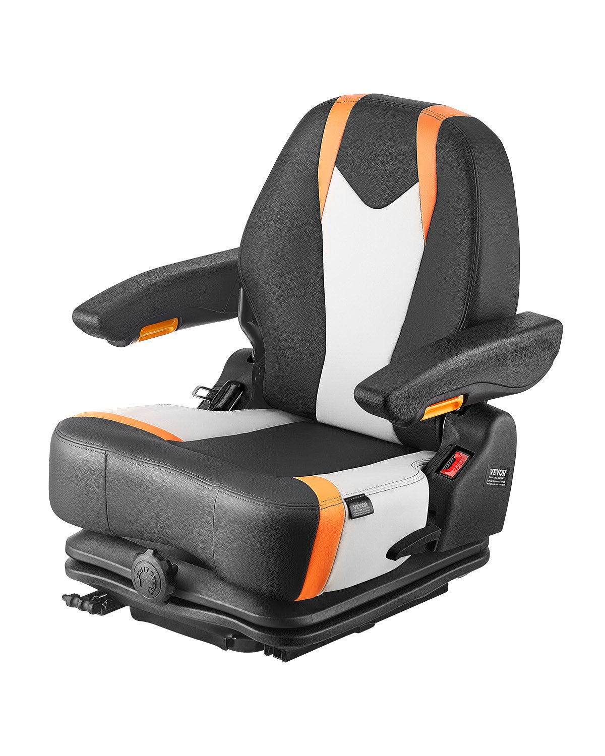 VEVOR Universal Forklift Seat Fold Down Tractor Suspension Seat Adjustable Back