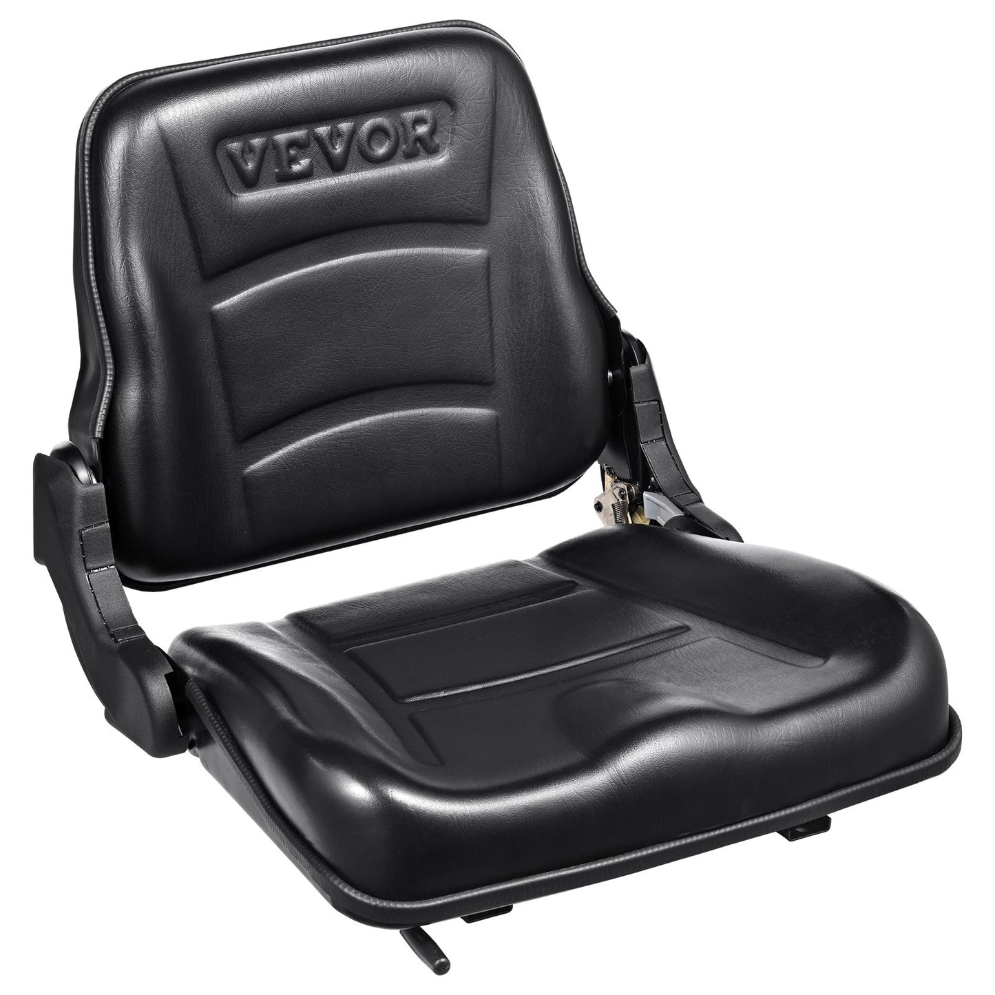 VEVOR Universal Forklift Seat, Fold Down Tractor Seat with Adjustable Angle Back