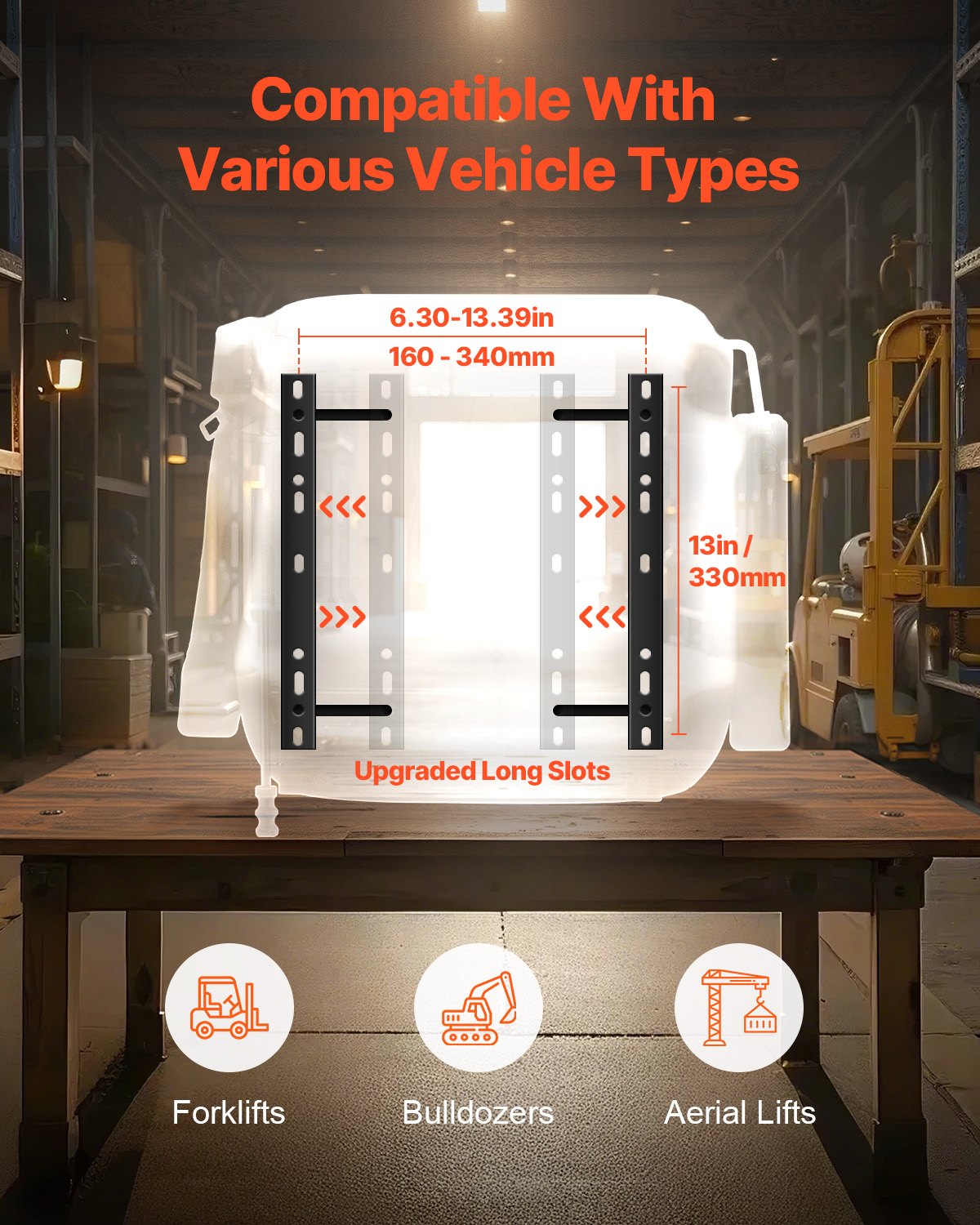 VEVOR Forklift Seat Mower Tractor Seat Adjustable Back Seatbelt & Headrest