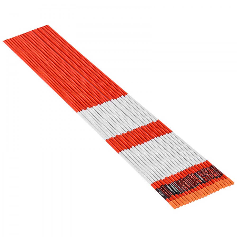 VEVOR 200Pcs Reflective Driveway Markers 6.35mm Dia 122cm Snow Stakes Reflectors