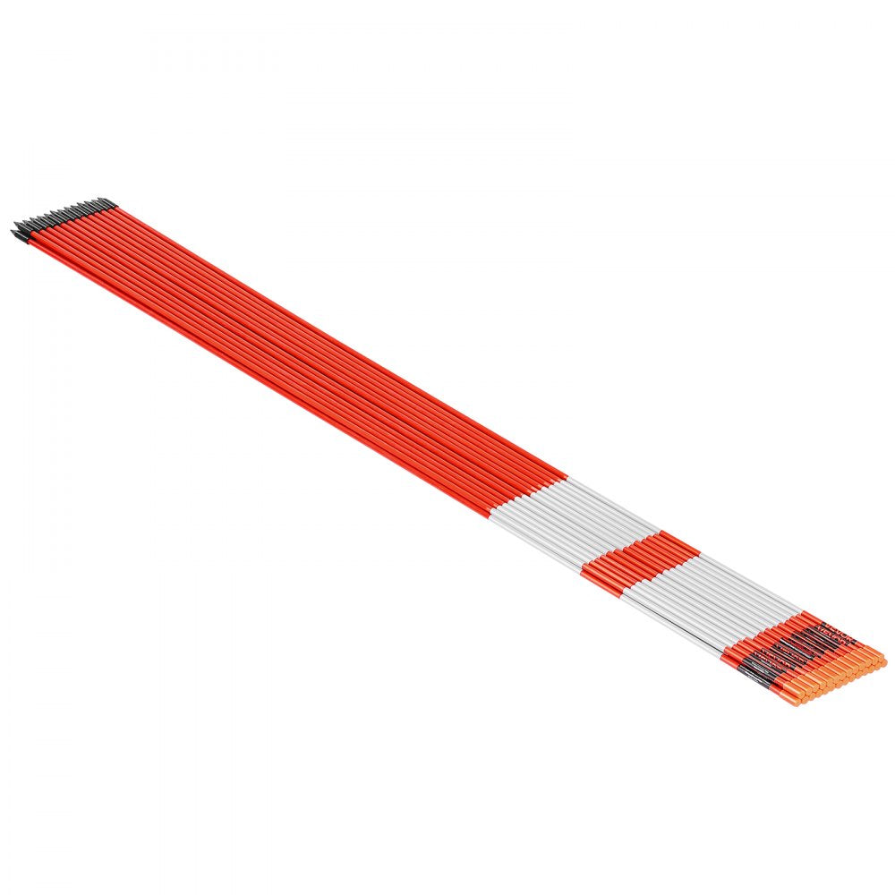 VEVOR 200Pcs Reflective Driveway Markers 6.35mm Dia 122cm Snow Stakes Reflectors