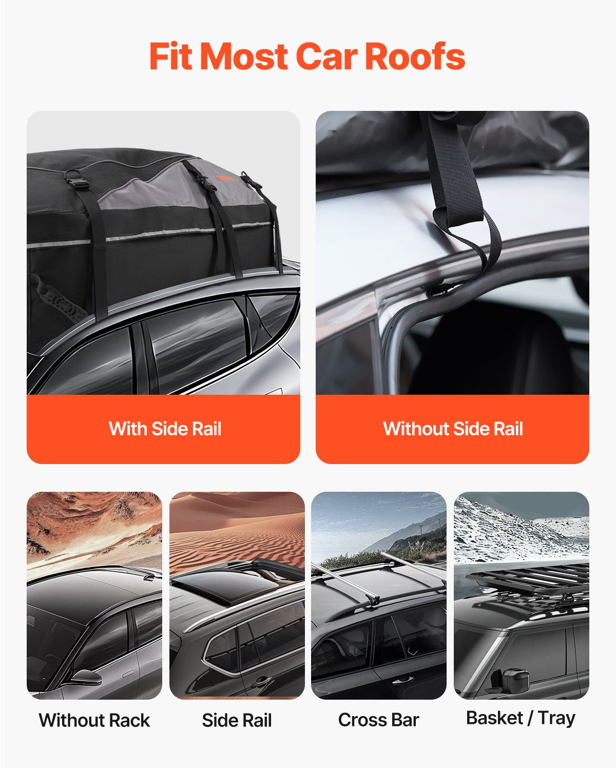 VEVOR Car Rooftop Cargo Carrier Bag 21 Cubic Feet Cargo Carrier for Car Roof