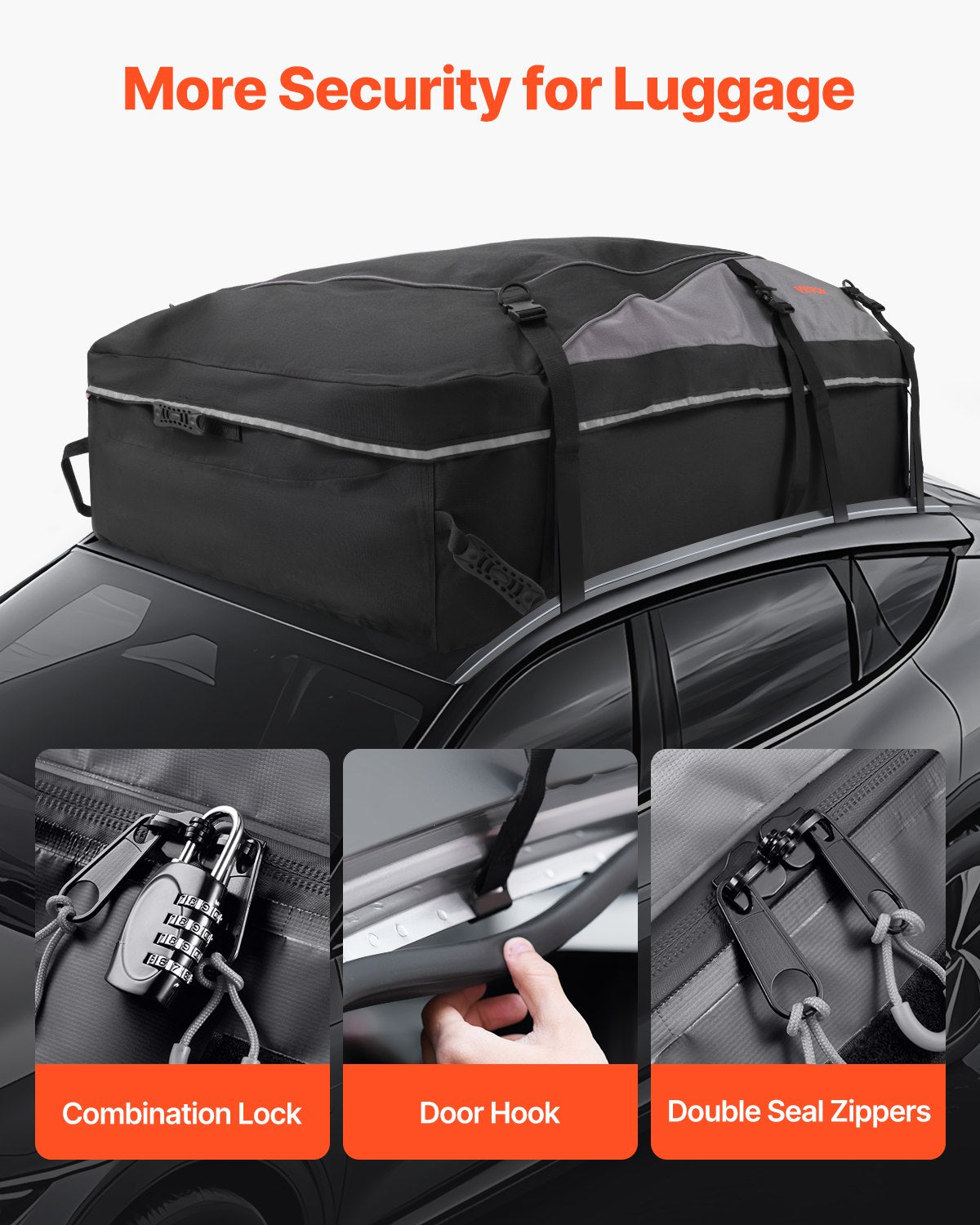 VEVOR Car Rooftop Cargo Carrier Bag 21 Cubic Feet Cargo Carrier for Car Roof