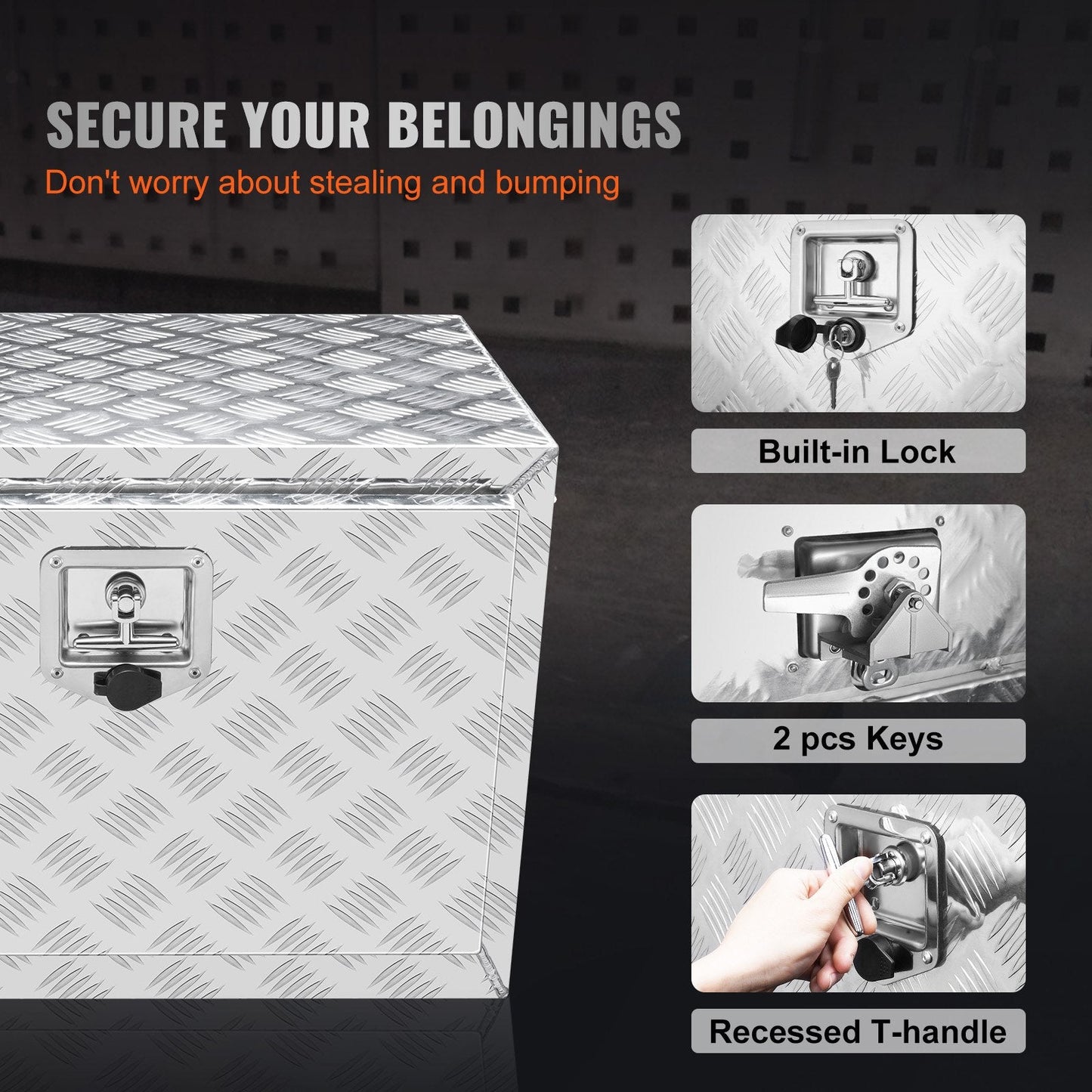 Heavy Duty Aluminum Underbody Storage Box with Lock for Trucks and Trailers