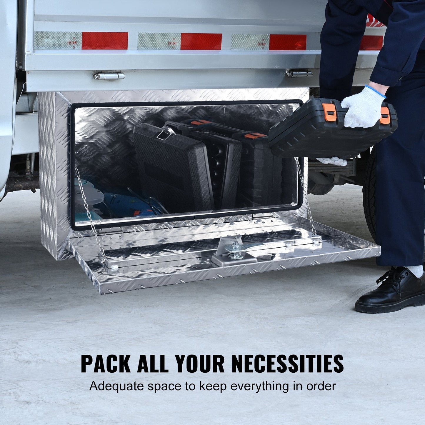 Heavy Duty Aluminum Underbody Truck Box with Lock, 0.76m x 0.35m x 0.40m