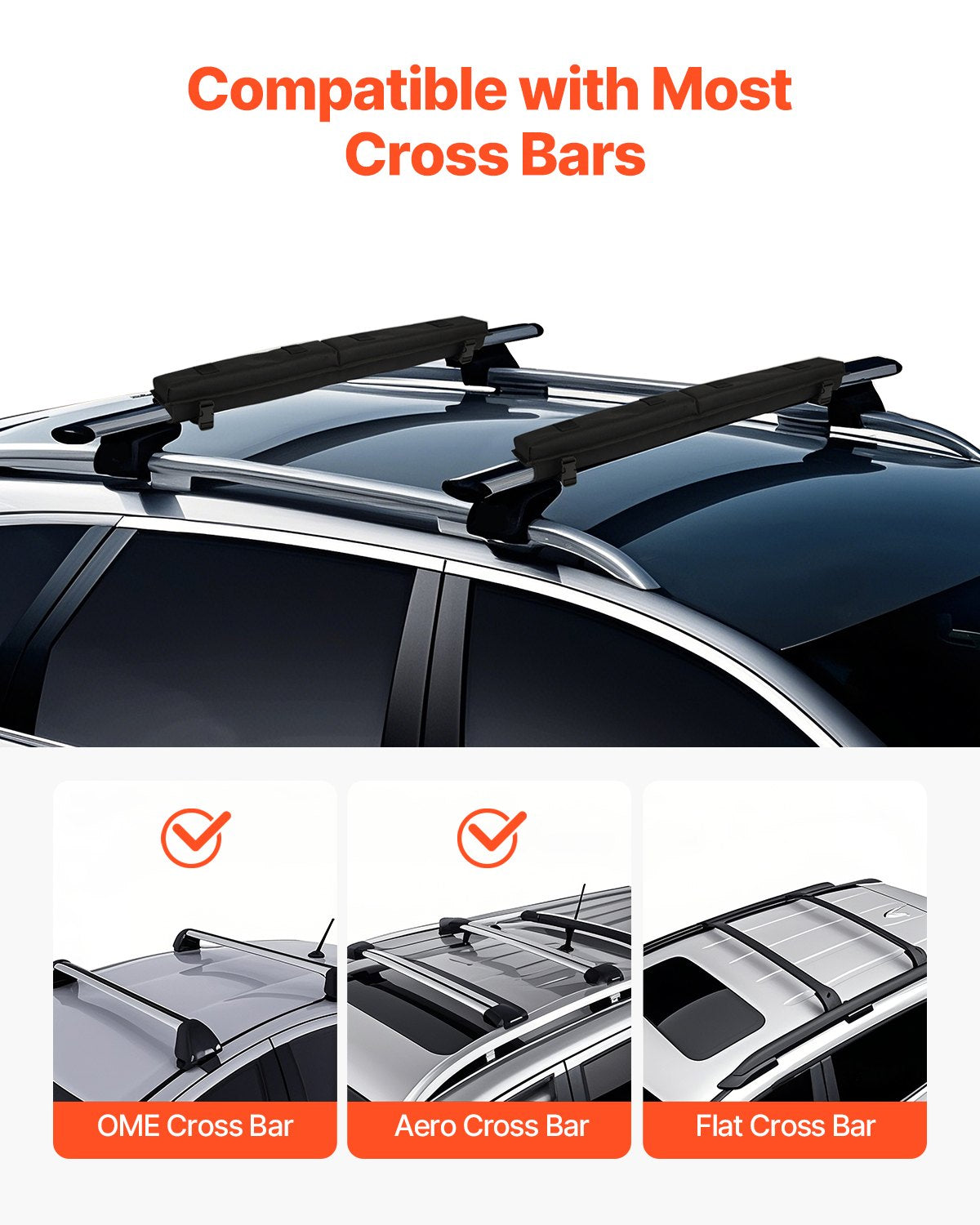 VEVOR Roof Rack Pads for Crossbar 176lbs Load Capacity for Kayak Canoe Surfboard