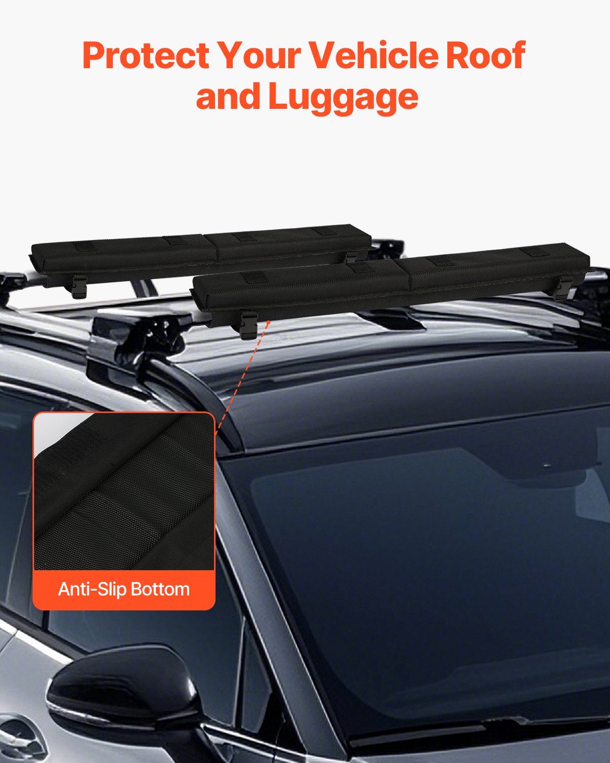 VEVOR Roof Rack Pads for Crossbar 176lbs Load Capacity for Kayak Canoe Surfboard