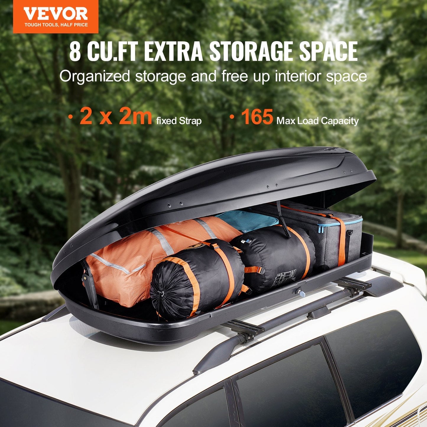 Universal 220L Rooftop Cargo Box for SUVs, Dual Side Opening, Anti-Theft Lock