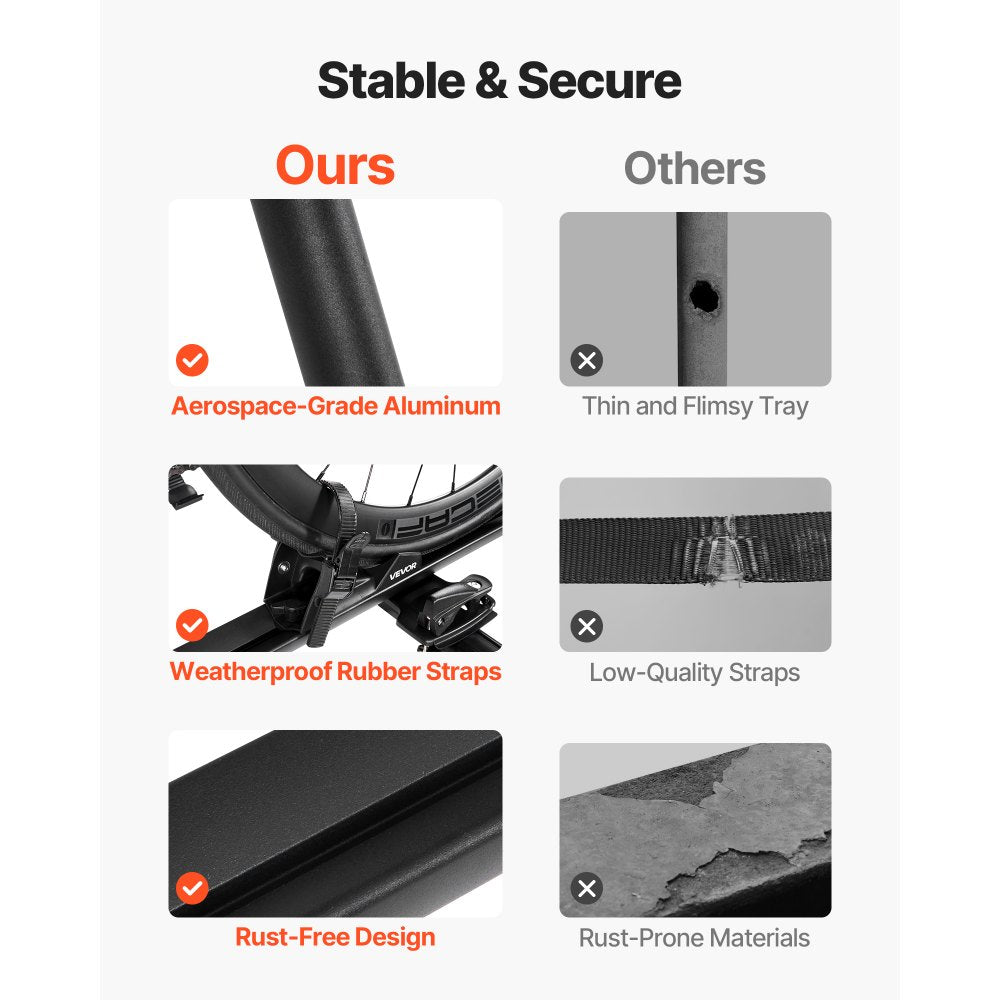 Roof Top Bike Rack Heavy Duty Car Bicycle Upright Mount Rack with Lock