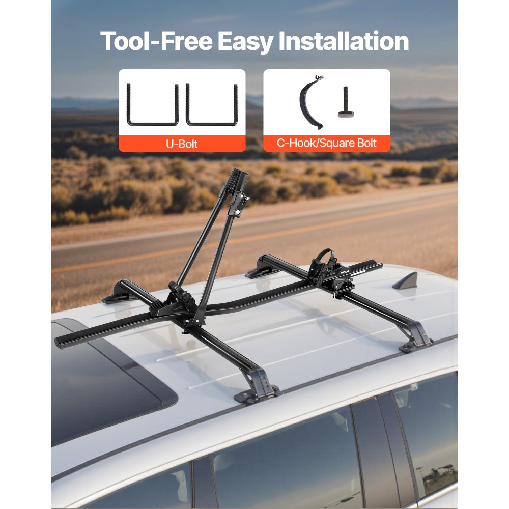 Roof Top Bike Rack Heavy Duty Car Bicycle Upright Mount Rack with Lock