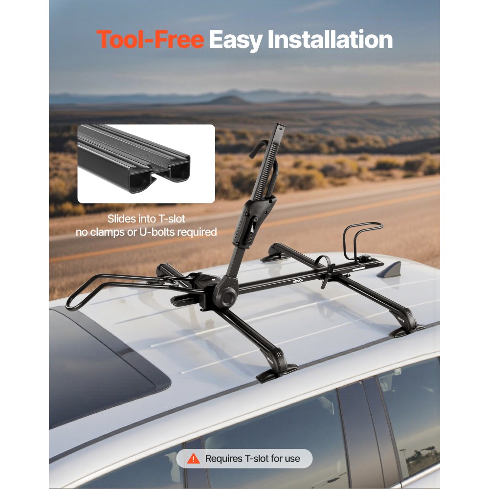 Folding Roof Top Bike Rack Heavy Duty Car Bicycle Upright Mount Rack Lock