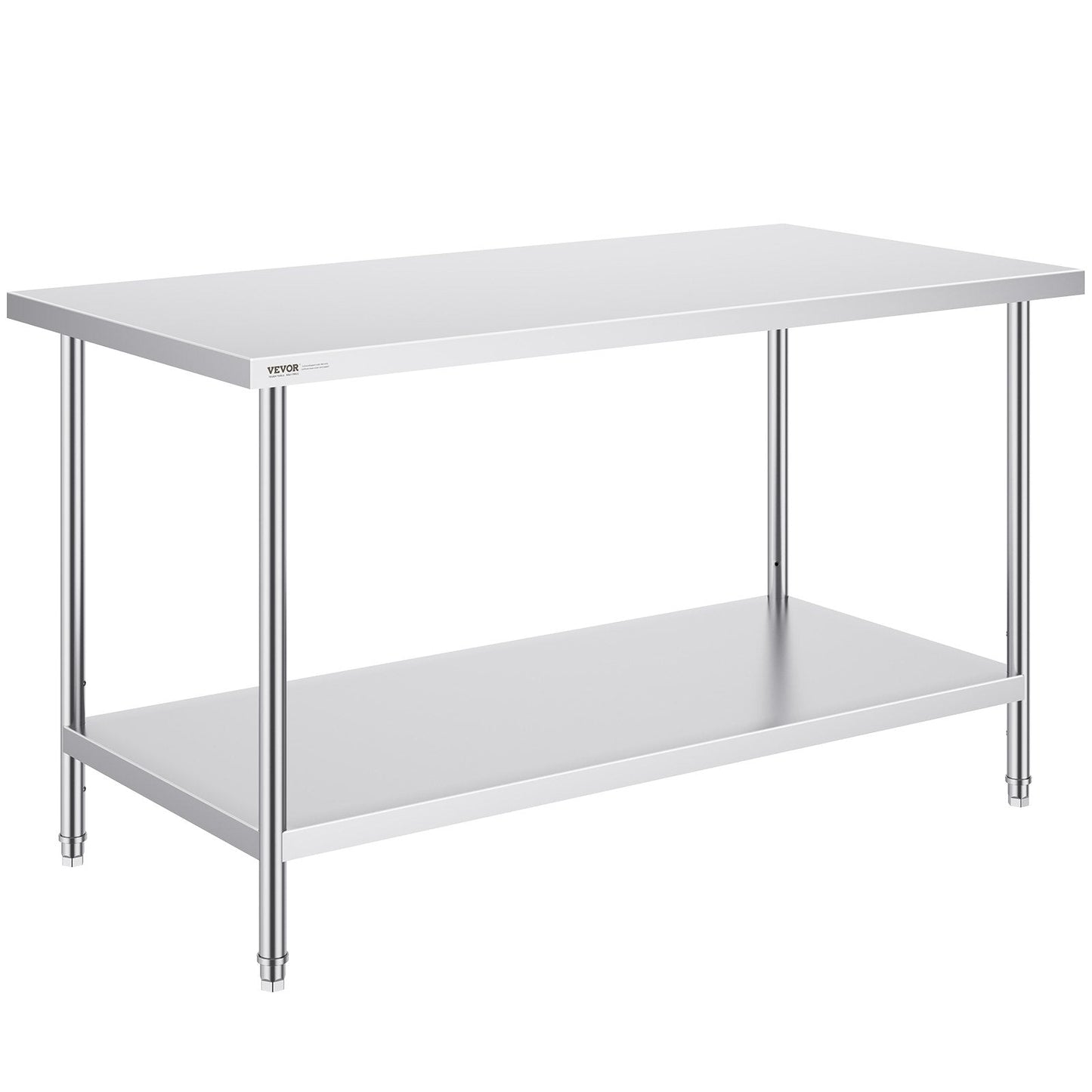 Stainless Steel Worktable: Adjustable Height, 0.76 x 1.52 x 0.86m, 27.9 kg