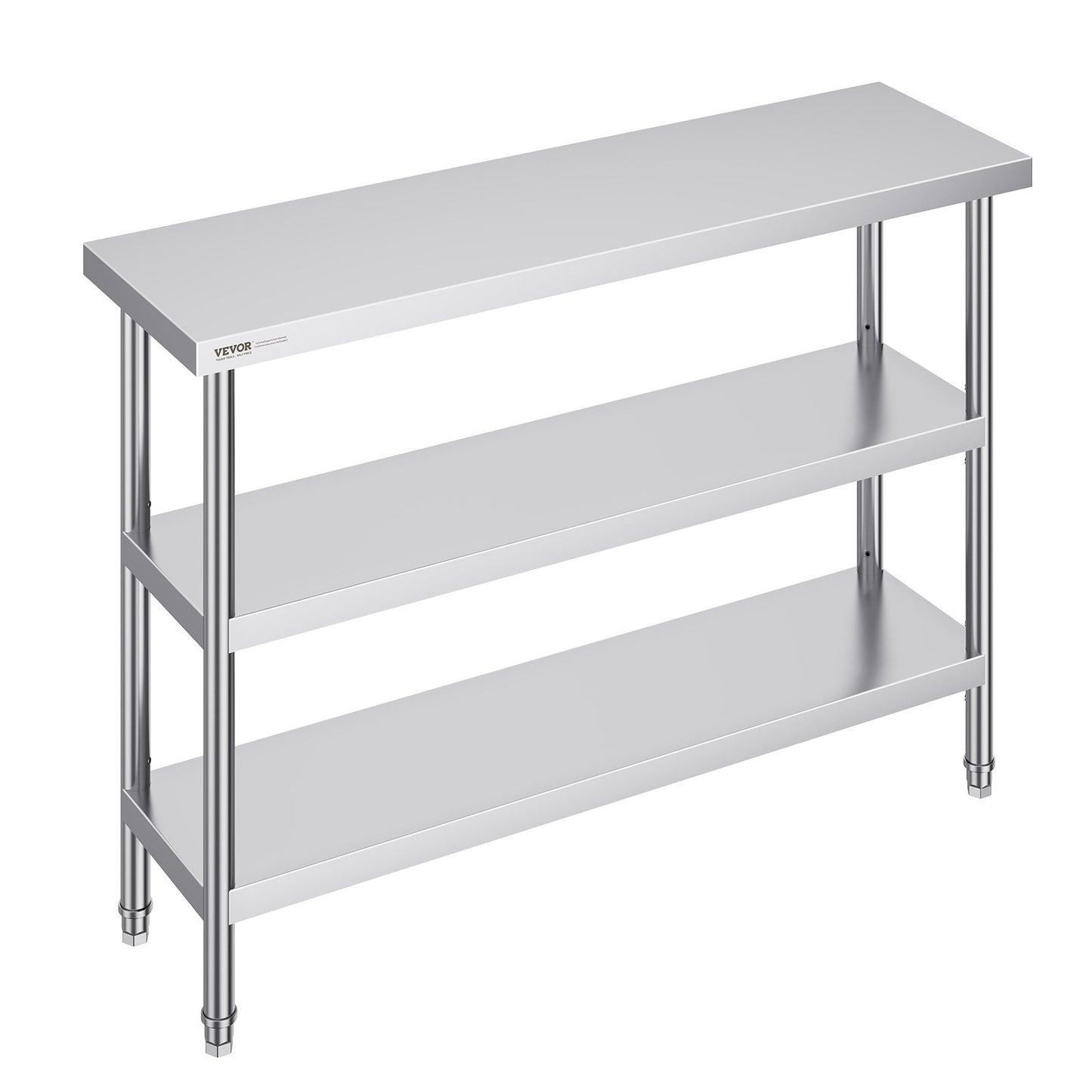 VEVOR Stainless Steel Food Prep Table, 14 x 48 x 34 Inch Commercial Kitchen Worktable,
