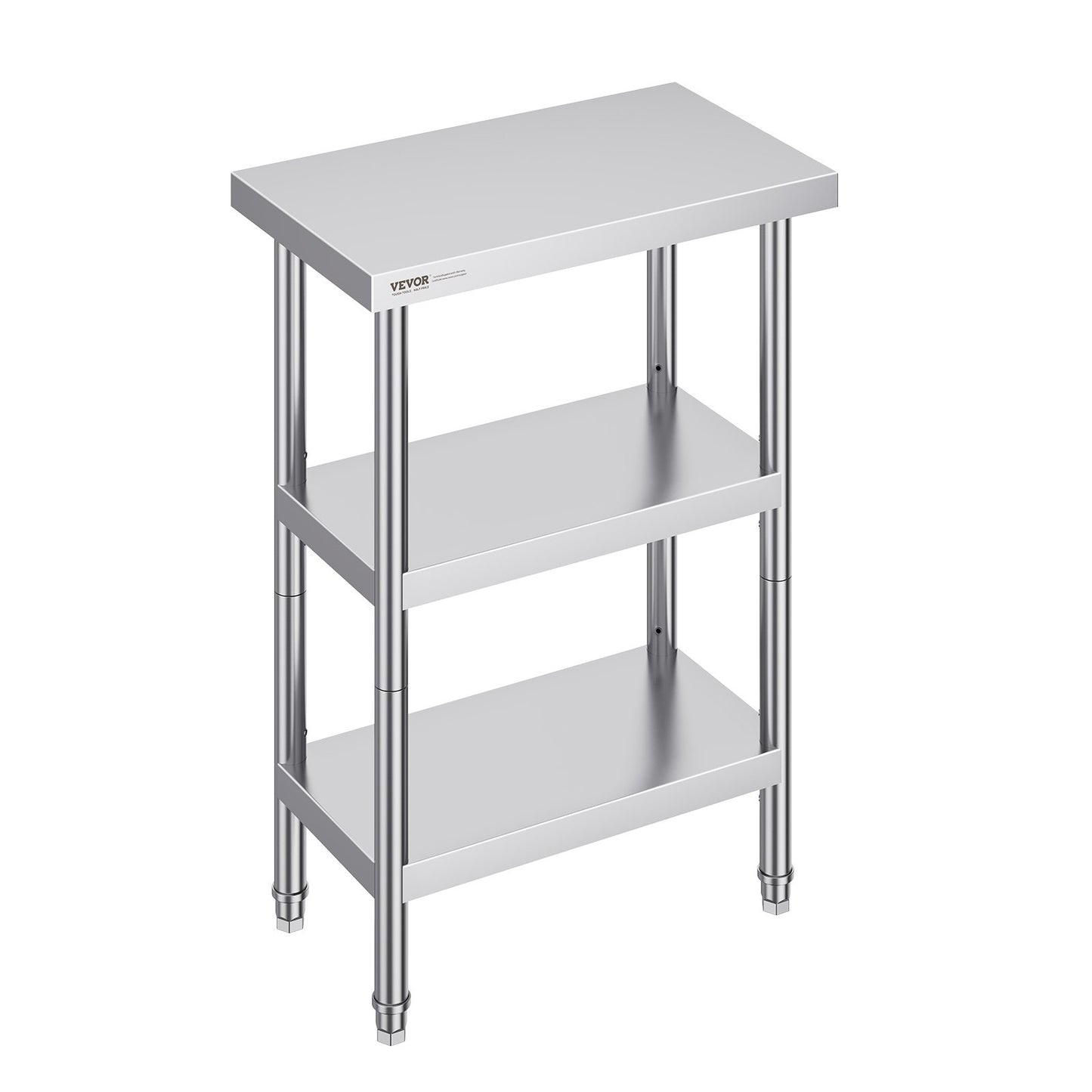 VEVOR Stainless Steel Food Prep Table, 14 x 24 x 34 Inch Commercial Kitchen Worktable,