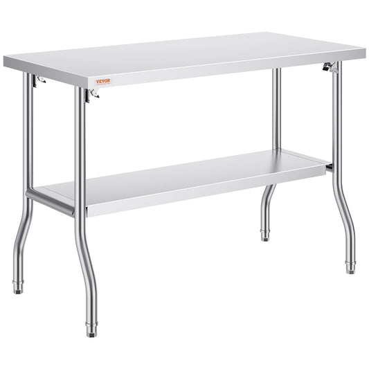 VEVOR Commercial Worktable Workstation Folding Commercial Prep Table 1220x610 mm