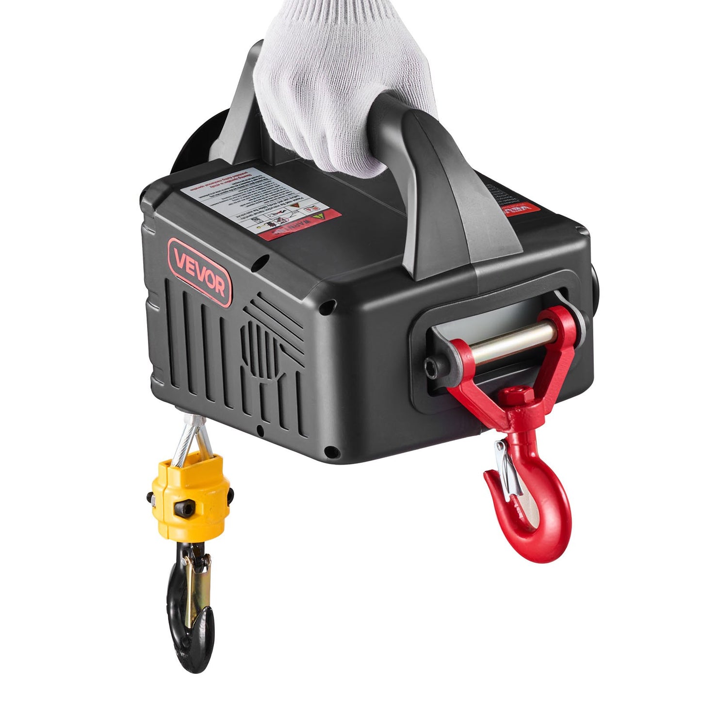 2-in-1 Electric Hoist Winch, 500 kg Capacity, 1500W Portable Power Winch Crane, 7.6 m Lifting Height, 5 m/min with Manual and Wired Remote Control for Factory, Warehouss, Garage