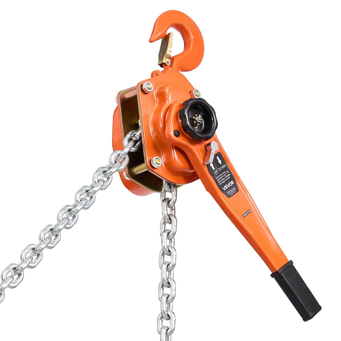 Manual Lever Chain Hoist, 3T 3000KG Capacity Heavy Duty Come Along, 3M Lift G80 Alloy Steel Chain With Dual Pawl Mechanical Brake, 360° Rotating Hooks, for Warehouse Construction Garage