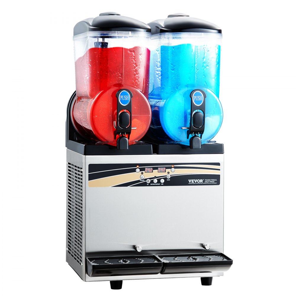 VEVOR Commercial Slushy Machine 15Lx2 Tank Margarita Smoothie Frozen Drink Maker