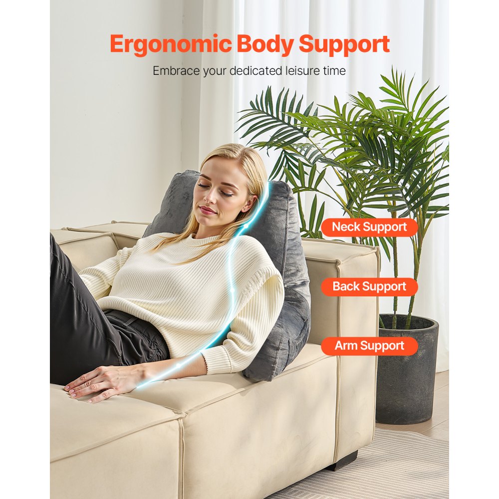 Reading Pillow Large Size Bed Pillow with Shredded Memory Foam Washable