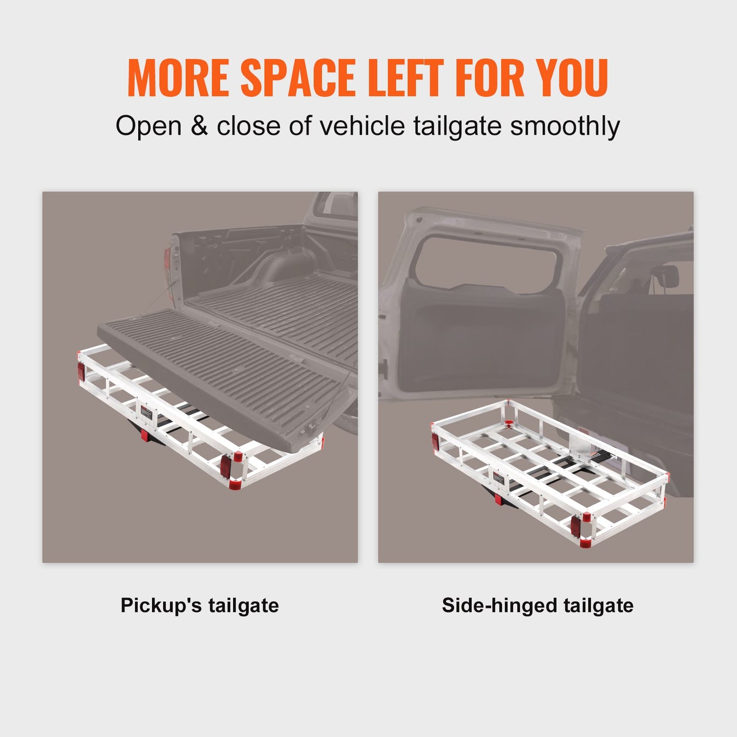 VEVOR 49.4 x 22.4 x 7.1 in Hitch Cargo Carrier, 500lb Capacity Trailer Hitch Mount