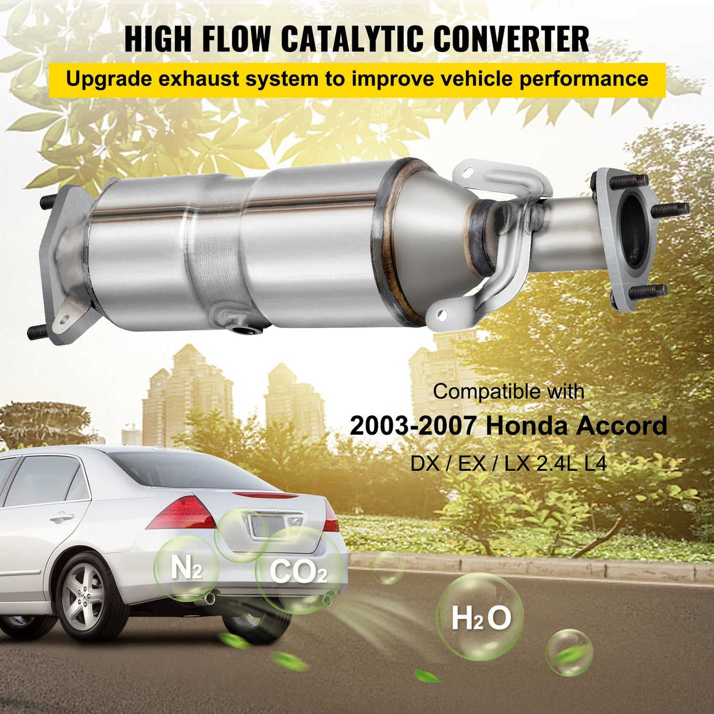 VEVOR Catalytic Converter Direct Sliver For Honda Accord 2003-2007