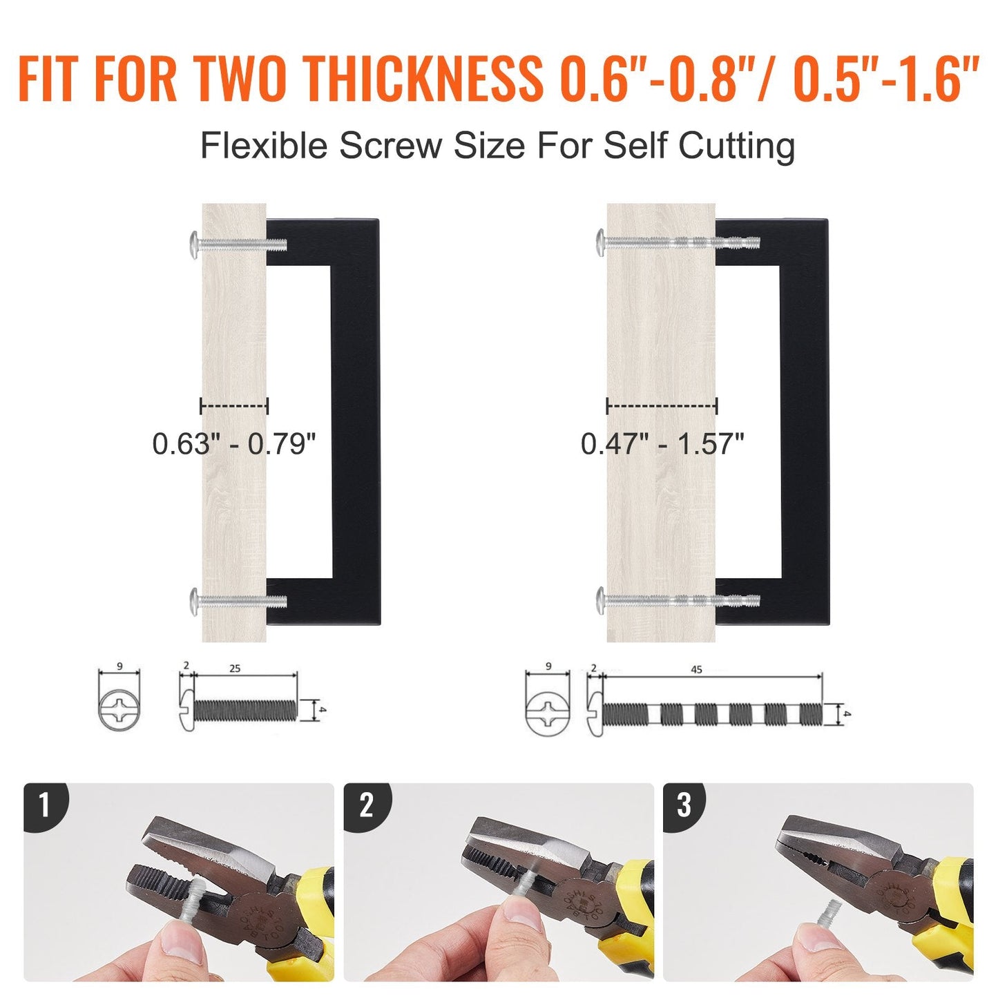 10-Pack Slim Square Cabinet Pulls, 96mm Center, Matte Black Stainless Steel