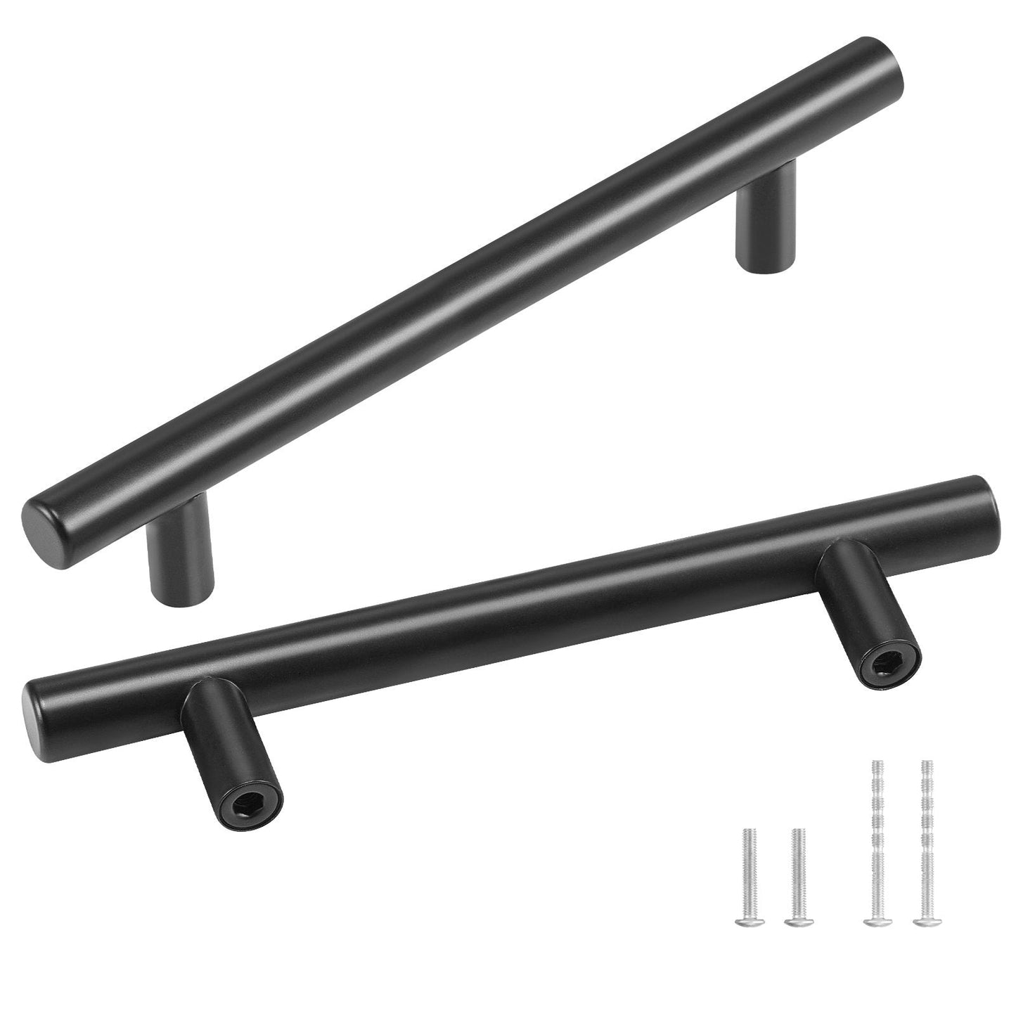 30-Piece Matte Black Stainless Steel Cabinet Handles, 128mm Center to Center
