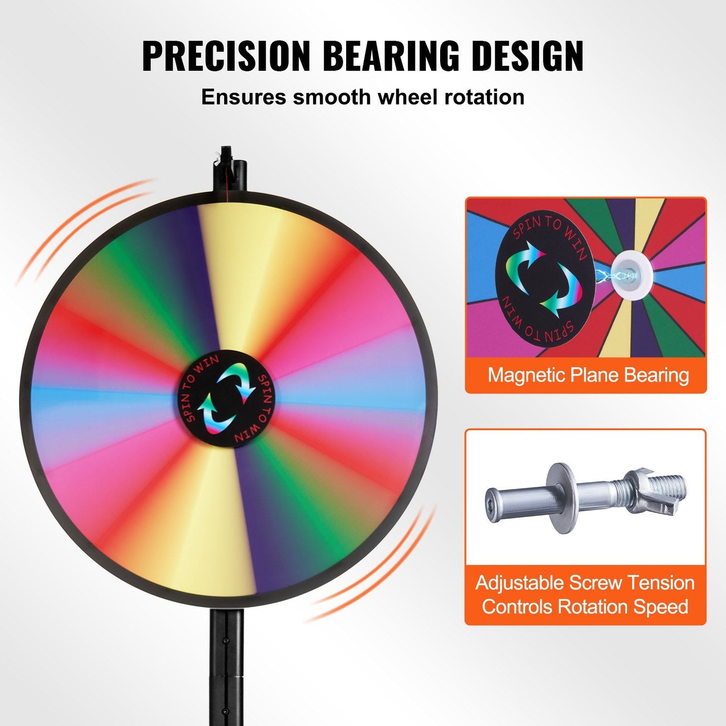 24cm Roulette Prize Wheel, 14 Slots, with Stand & Markers for Events and Parties
