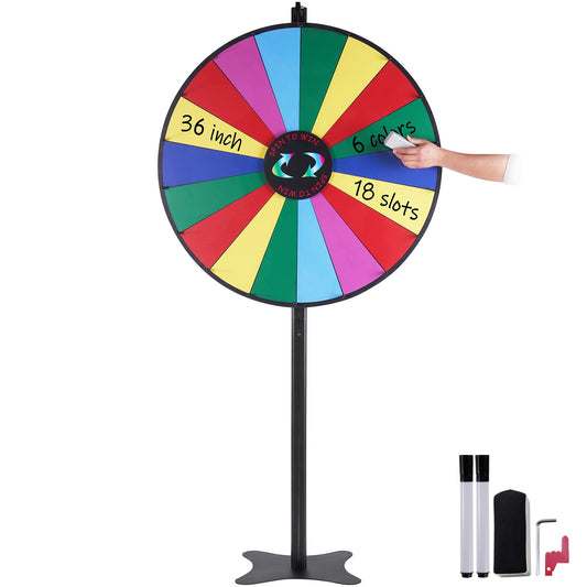 VEVOR 36 inch Spinning Prize Wheel, 18 Slots Spinning Wheel, Roulette Wheel with