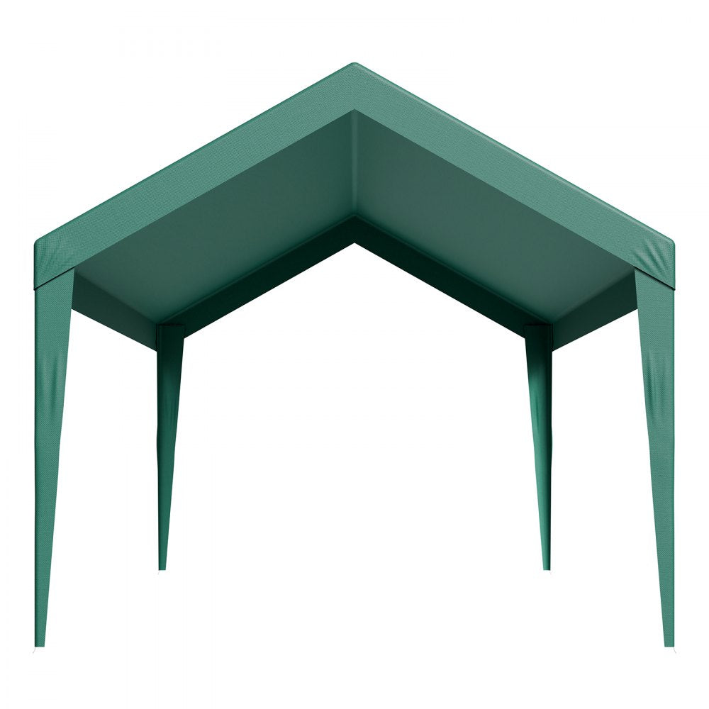 Carport Replacement Canopy, 3 x 6 m Potable Garage Tent Top Tarp, UV-Resistant & Waterproof Car Shelter Tarp, Heavy Duty Car Port Cover with Ball Buggees, Dark Green, Frame Not Included