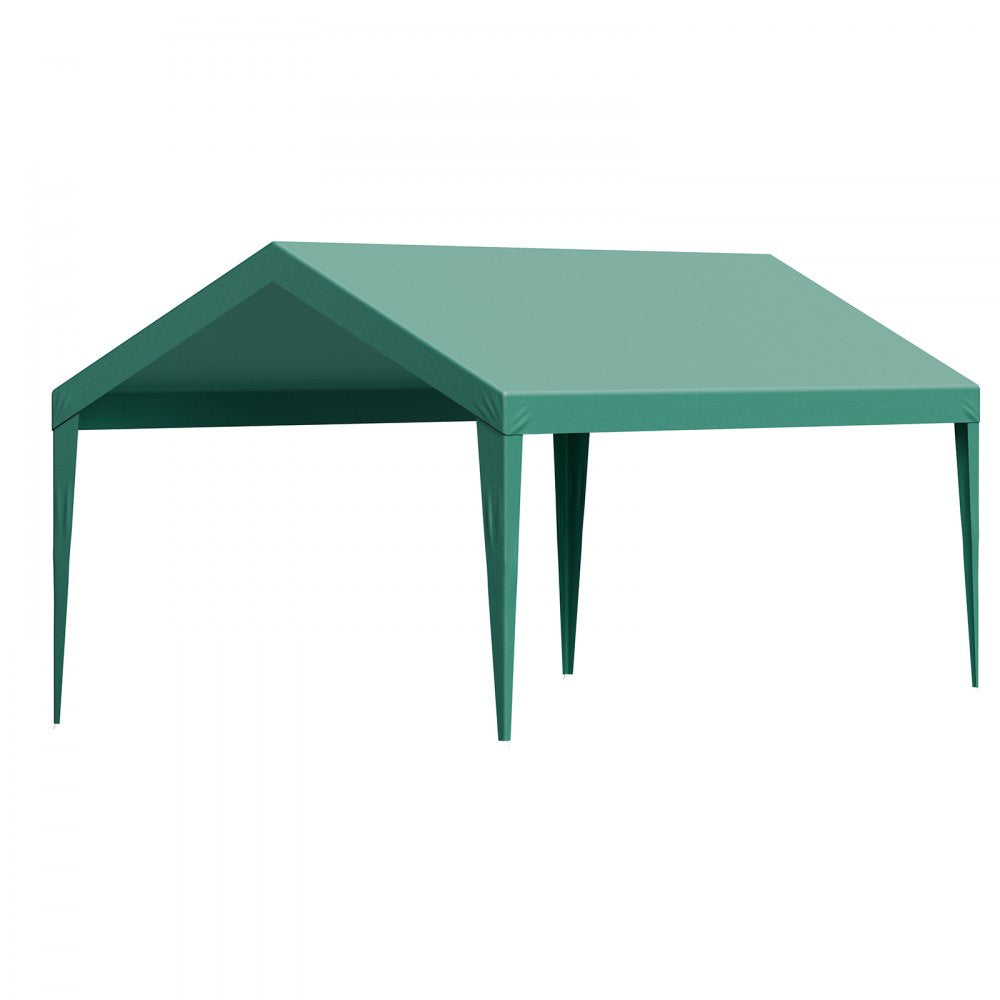 Carport Replacement Canopy, 3 x 6 m Potable Garage Tent Top Tarp, UV-Resistant & Waterproof Car Shelter Tarp, Heavy Duty Car Port Cover with Ball Buggees, Dark Green, Frame Not Included