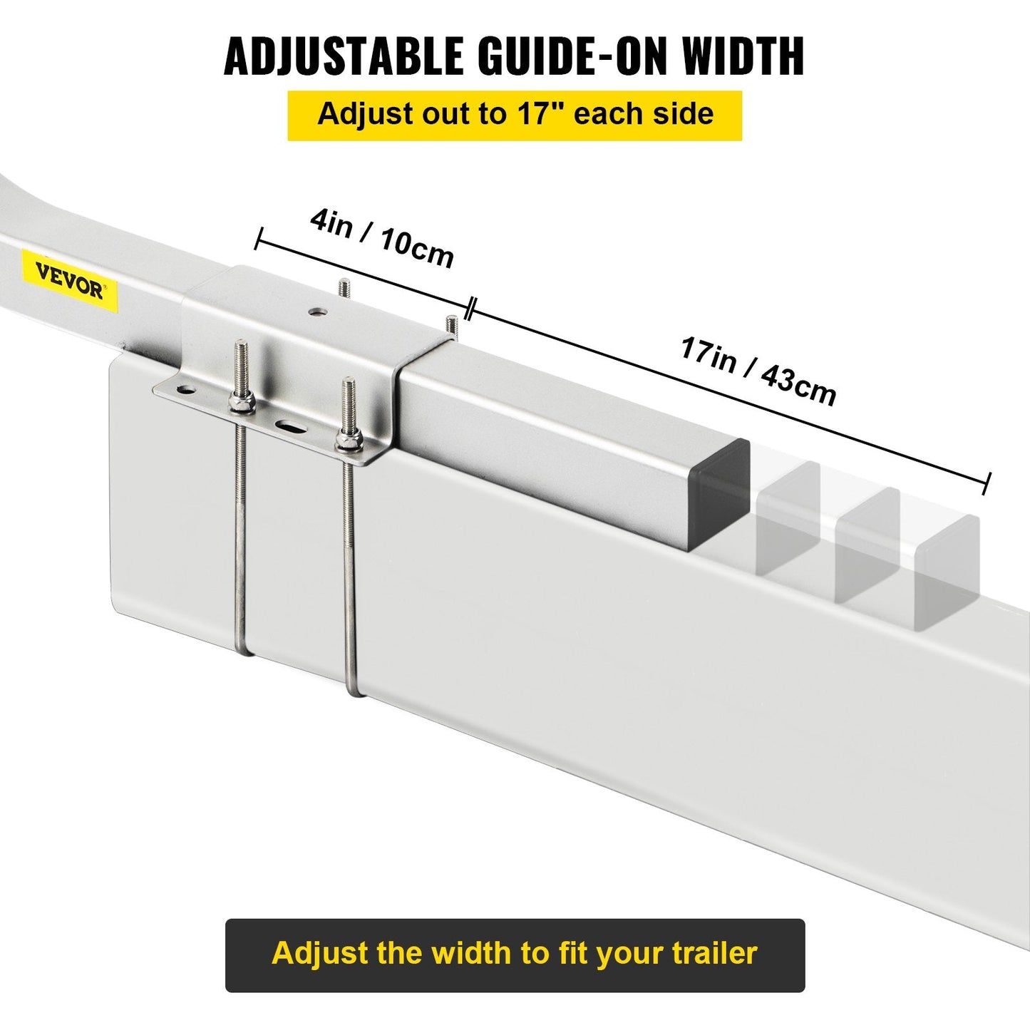 Steel Boat Trailer Guide with LED Lights and PVC Covers, 1.52m, 2-Pack