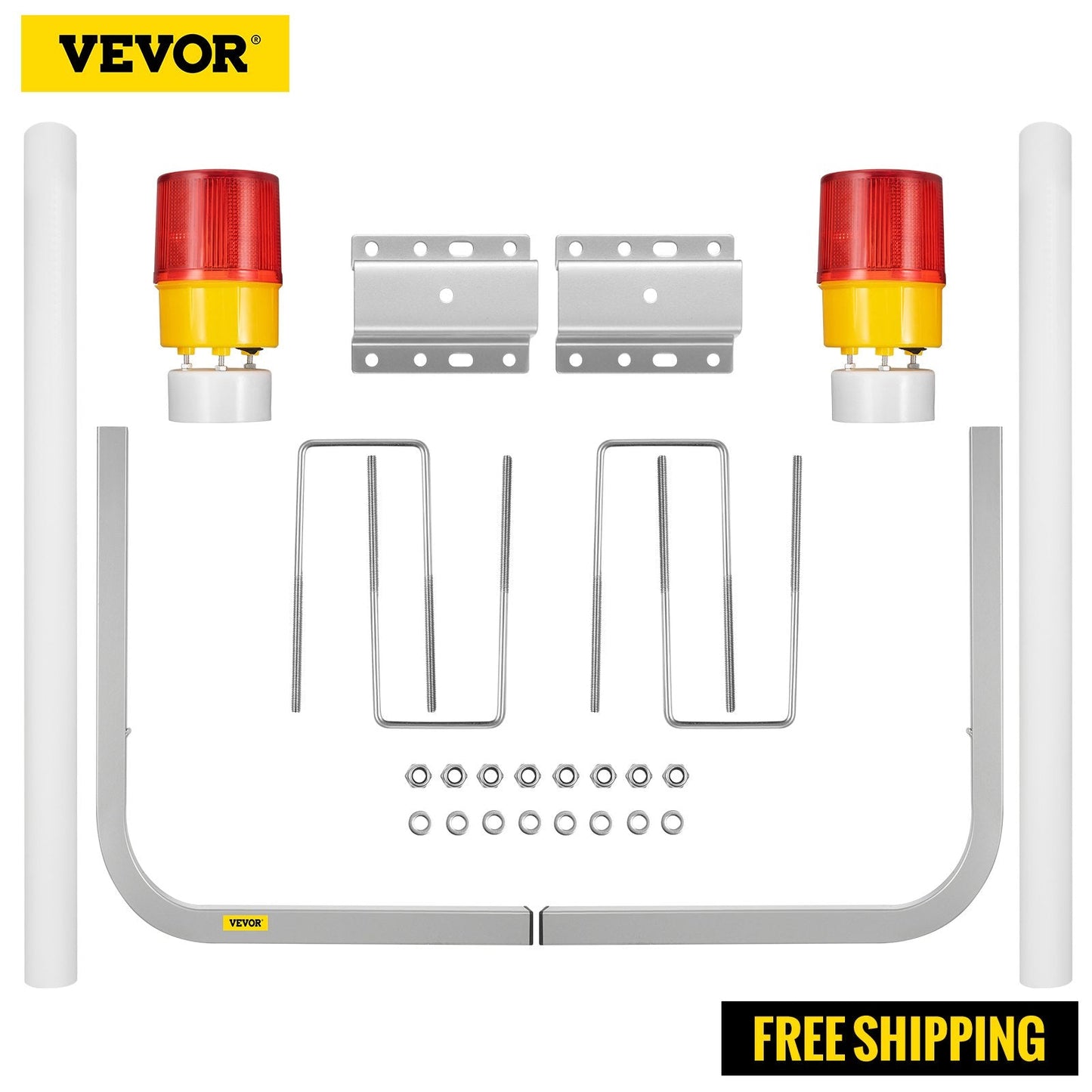 Steel Boat Trailer Guide with LED Lights and PVC Covers, 1.52m, 2-Pack