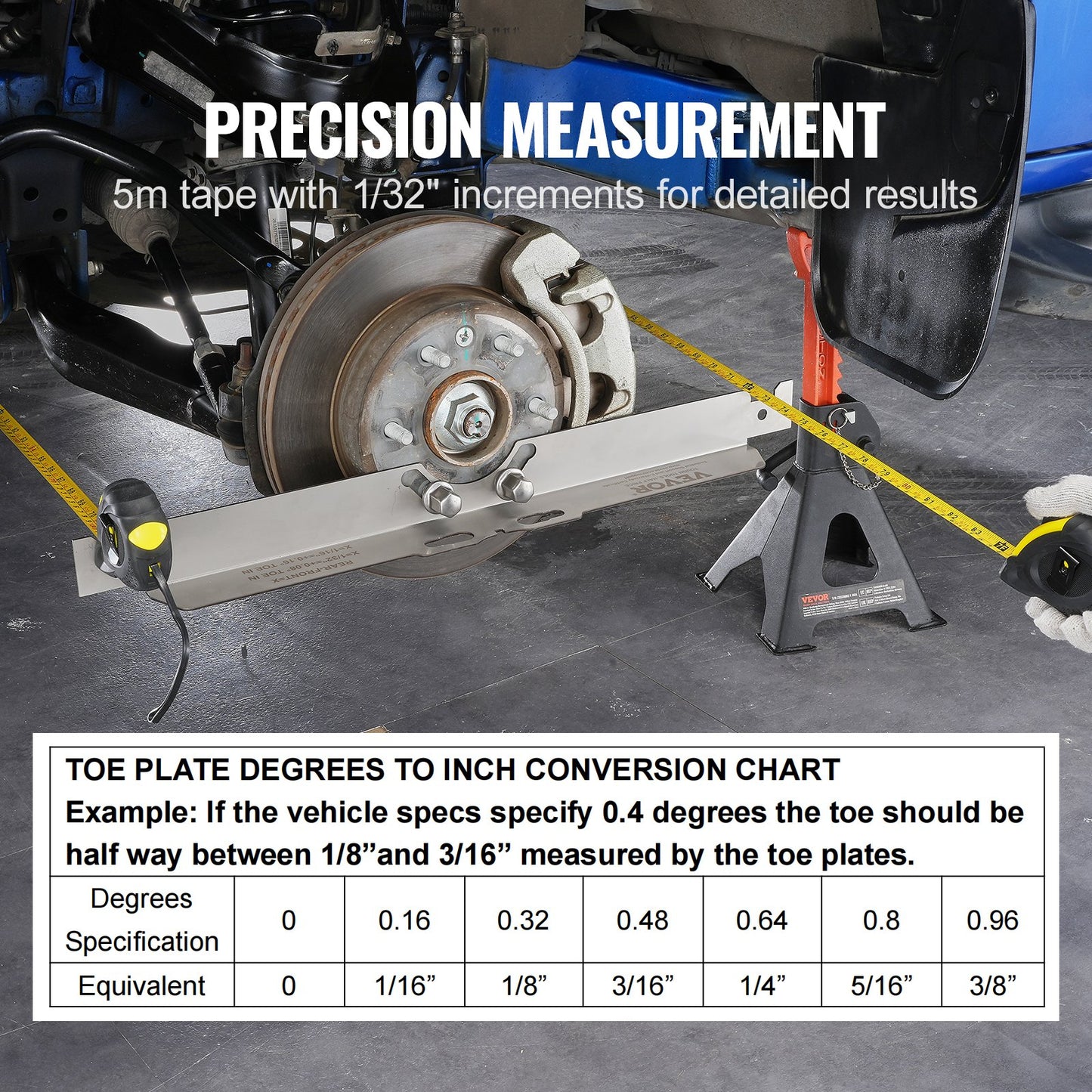 VEVOR Wheel Alignment Tool, 2-Pack Toe Alignment Toe Plates, Stainless Steel Wheel