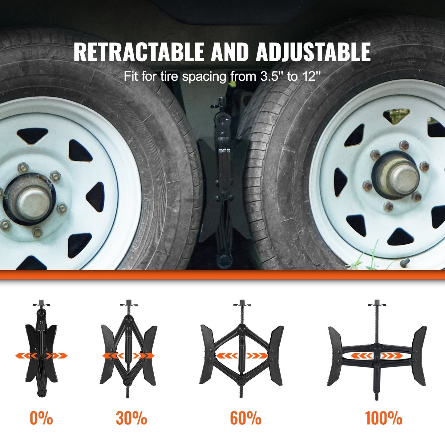 Dual H-Type Wheel Stabilizers for RVs with Ratchet Wrench, Adjustable 2-PCS