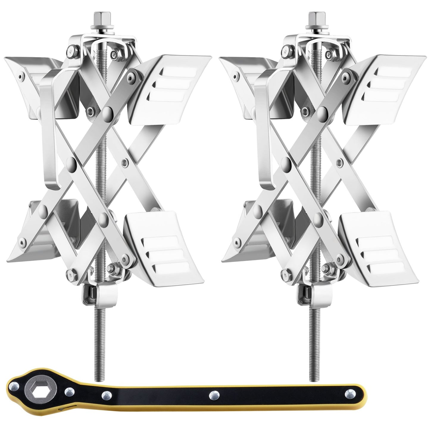 VEVOR X-Chock Wheel Stabilizer Trailer RV Tire Chock with Ratchet Wrench 2 PCS