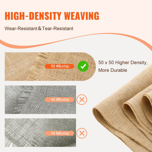 Burlap Fabric Roll Burlap Tree Wrap 355 mm x 45.7 m for Crafts & Plants