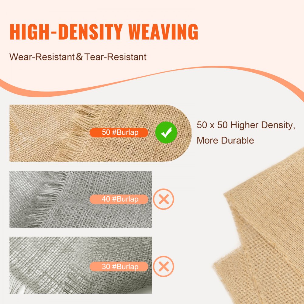 Burlap Fabric Roll Burlap Tree Wrap 1016 mm x 22.86 m for Crafts & Plants