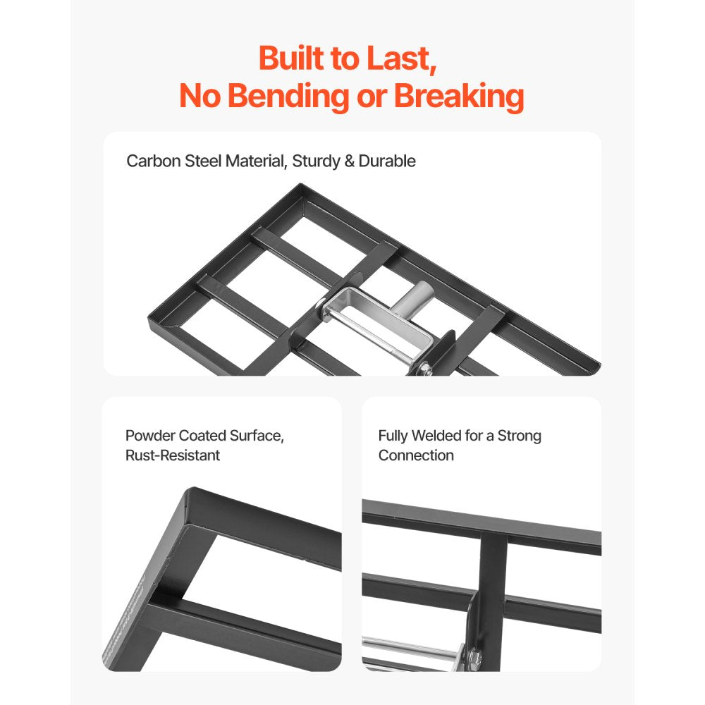 254 x 430 mm Lawn Leveling Rake 1980 mm Adjustable Handle for Yard Golf Court