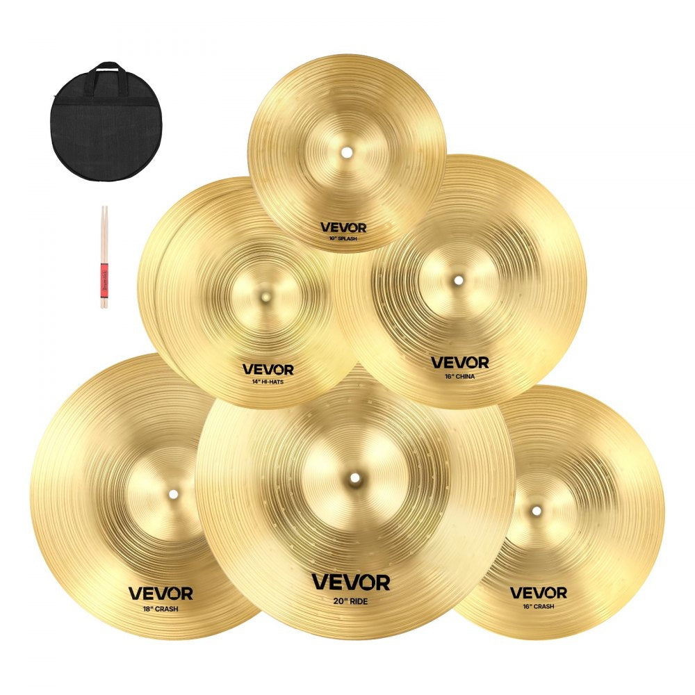 Cymbal Pack 6 Pieces Cymbal Set 25.4 35.5 40 45.5 50.5 cm Cymbals for Drum
