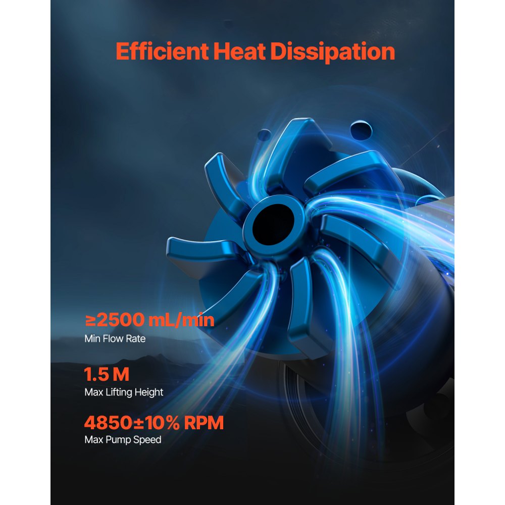 VEVOR CPU Liquid Cooler AIO CPU Water Cooler with 3 PWN Fans(120 mm) Intel AMD