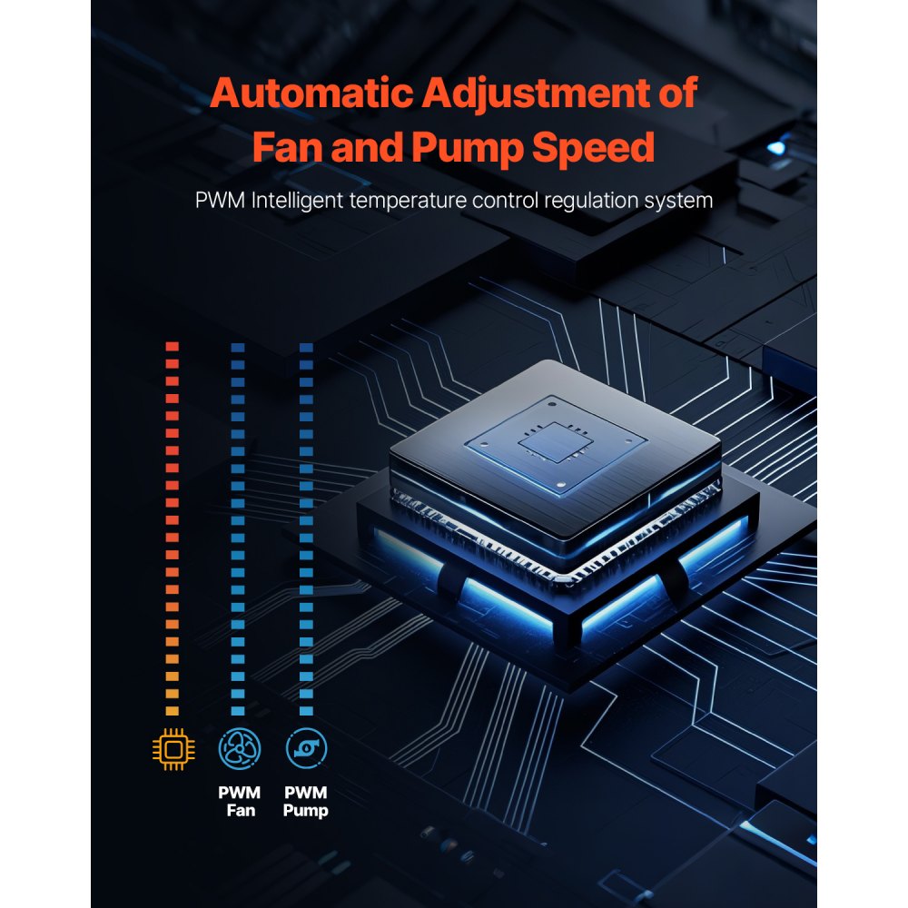 VEVOR CPU Liquid Cooler AIO CPU Water Cooler with 3 PWN Fans(120 mm) Intel AMD