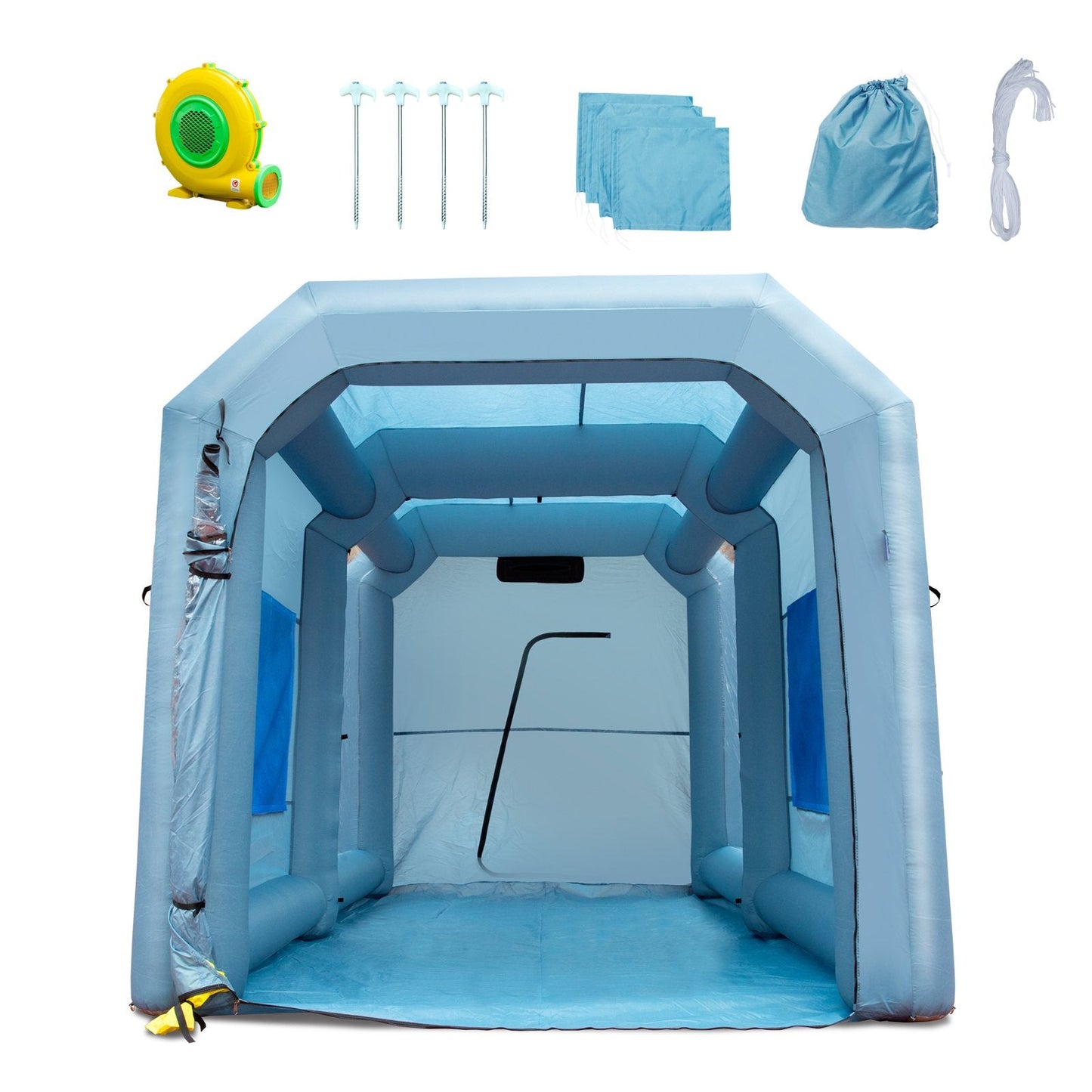 Inflatable Car Paint Tent with Filter System & 950W Blower, 4 x 2.95 x 2.75 m